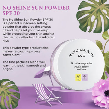 The Face Shop Naturalsun Eco No Shine Sun Powder| Unisex Sunscreen with SPF 30, PA ++| Mattifying, sweat resistant powder for advanced sun protection| Suitable for all skin types, ideal for sensitive and acne prone skin, 13gm